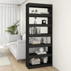 vidaXL Bücherregal/Raumteiler Schwarz 80x30x198 cm Holzwerkstoff