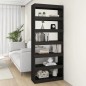 vidaXL Bücherregal/Raumteiler Schwarz 80x30x198 cm Holzwerkstoff vidaXL Bücherregal/Raumteiler Schwarz 80x30x198 cm Holzwerkstoff
