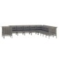 vidaXL 11-tlg. Garten-Lounge-Set mit Kissen Grau Poly Rattan vidaXL 11-tlg. Garten-Lounge-Set mit Kissen Grau Poly Rattan