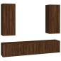 vidaXL 4-tlg. TV-Schrank-Set Braun Eichen-Optik Holzwerkstoff vidaXL 4-tlg. TV-Schrank-Set Braun Eichen-Optik Holzwerkstoff
