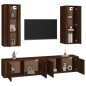 vidaXL 4-tlg. TV-Schrank-Set Braun Eichen-Optik Holzwerkstoff vidaXL 4-tlg. TV-Schrank-Set Braun Eichen-Optik Holzwerkstoff