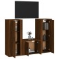 vidaXL 3-tlg. TV-Schrank-Set Braun Eichen-Optik Holzwerkstoff vidaXL 3-tlg. TV-Schrank-Set Braun Eichen-Optik Holzwerkstoff