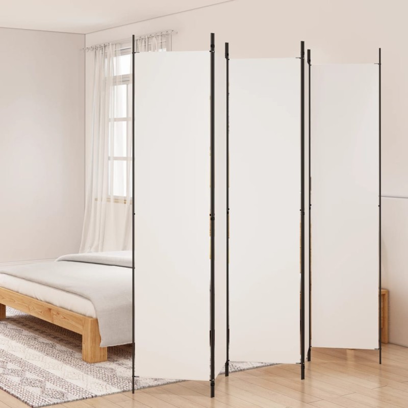 vidaXL 5-tlg. Paravent Weiß 250x220 cm Stoff vidaXL 5-tlg. Paravent Weiß 250x220 cm Stoff