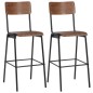 vidaXL Barhocker 2 Stk. Braun Massives Sperrholz Stahl vidaXL Barhocker 2 Stk. Braun Massives Sperrholz Stahl