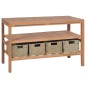 vidaXL Waschtischunterschrank mit 4 Körben Teak Massiv 132x45x75 cm vidaXL Waschtischunterschrank mit 4 Körben Teak Massiv 132x45x75 cm