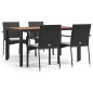 vidaXL 5-tlg. Garten-Essgruppe mit Kissen Schwarz Poly Rattan vidaXL 5-tlg. Garten-Essgruppe mit Kissen Schwarz Poly Rattan