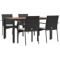 vidaXL 5-tlg. Garten-Essgruppe mit Kissen Schwarz Poly Rattan vidaXL 5-tlg. Garten-Essgruppe mit Kissen Schwarz Poly Rattan