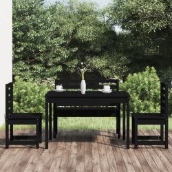 vidaXL 4-tlg. Garten-Essgruppe Schwarz Massivholz Kiefer