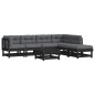 vidaXL 7-tlg. Garten-Lounge-Set mit Kissen Schwarz Massivholz vidaXL 7-tlg. Garten-Lounge-Set mit Kissen Schwarz Massivholz