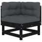 vidaXL 7-tlg. Garten-Lounge-Set mit Kissen Schwarz Massivholz vidaXL 7-tlg. Garten-Lounge-Set mit Kissen Schwarz Massivholz