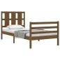 vidaXL Massivholzbett mit Kopfteil Honigbraun 90x200 cm vidaXL Massivholzbett mit Kopfteil Honigbraun 90x200 cm