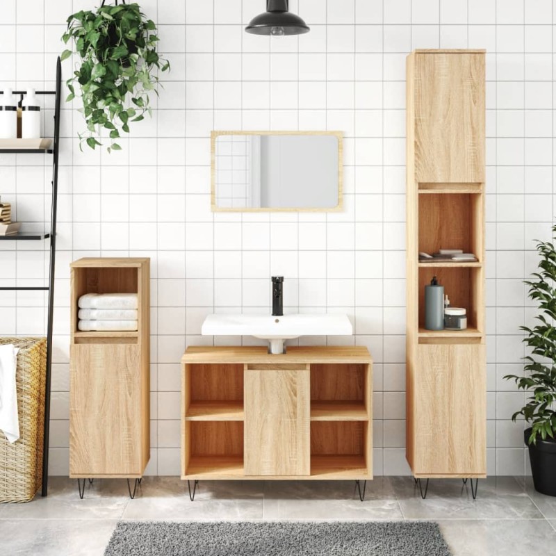 vidaXL Badschrank Sonoma-Eiche 30x30x100 cm Holzwerkstoff vidaXL Badschrank Sonoma-Eiche 30x30x100 cm Holzwerkstoff