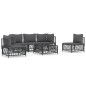 vidaXL 6-tlg. Garten-Lounge-Set mit Kissen Anthrazit Stahl vidaXL 6-tlg. Garten-Lounge-Set mit Kissen Anthrazit Stahl