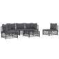vidaXL 6-tlg. Garten-Lounge-Set mit Kissen Anthrazit Stahl vidaXL 6-tlg. Garten-Lounge-Set mit Kissen Anthrazit Stahl