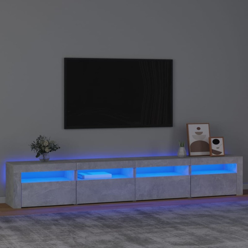 vidaXL TV-Schrank mit LED-Leuchten Betongrau 240x35x40 cm vidaXL TV-Schrank mit LED-Leuchten Betongrau 240x35x40 cm