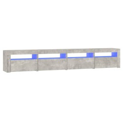 vidaXL TV-Schrank mit LED-Leuchten Betongrau 240x35x40 cm