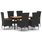 vidaXL 7-tlg. Garten-Essgruppe mit Kissen Schwarz Poly Rattan vidaXL 7-tlg. Garten-Essgruppe mit Kissen Schwarz Poly Rattan
