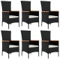 vidaXL 7-tlg. Garten-Essgruppe mit Kissen Schwarz Poly Rattan vidaXL 7-tlg. Garten-Essgruppe mit Kissen Schwarz Poly Rattan