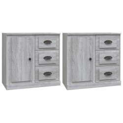vidaXL Sideboards 2 Stk. Grau Sonoma Holzwerkstoff