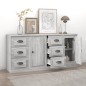 vidaXL Sideboards 2 Stk. Grau Sonoma Holzwerkstoff vidaXL Sideboards 2 Stk. Grau Sonoma Holzwerkstoff