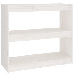 vidaXL Bücherregal Raumteiler Weiß 80x30x71,5 cm Massivholz Kiefer
