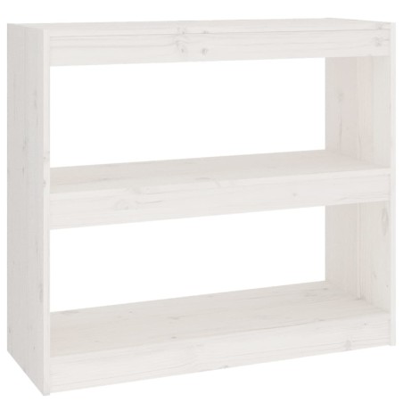 vidaXL Bücherregal Raumteiler Weiß 80x30x71,5 cm Massivholz Kiefer