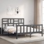 vidaXL Massivholzbett mit Kopfteil Grau 160x200 cm vidaXL Massivholzbett mit Kopfteil Grau 160x200 cm