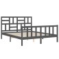 vidaXL Massivholzbett mit Kopfteil Grau 160x200 cm vidaXL Massivholzbett mit Kopfteil Grau 160x200 cm