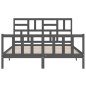 vidaXL Massivholzbett mit Kopfteil Grau 160x200 cm vidaXL Massivholzbett mit Kopfteil Grau 160x200 cm