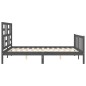 vidaXL Massivholzbett mit Kopfteil Grau 160x200 cm vidaXL Massivholzbett mit Kopfteil Grau 160x200 cm