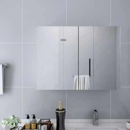 vidaXL Bad-Spiegelschrank Weiß 80x15x60 cm MDF