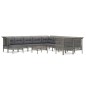 vidaXL 11-tlg. Garten-Lounge-Set mit Kissen Grau Poly Rattan vidaXL 11-tlg. Garten-Lounge-Set mit Kissen Grau Poly Rattan