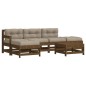 vidaXL 6-tlg. Garten-Lounge-Set mit Kissen Honigbraun Massivholz vidaXL 6-tlg. Garten-Lounge-Set mit Kissen Honigbraun Massivholz