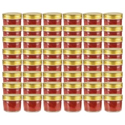 vidaXL Marmeladengläser mit goldenem Deckel 48 Stk. 110 ml