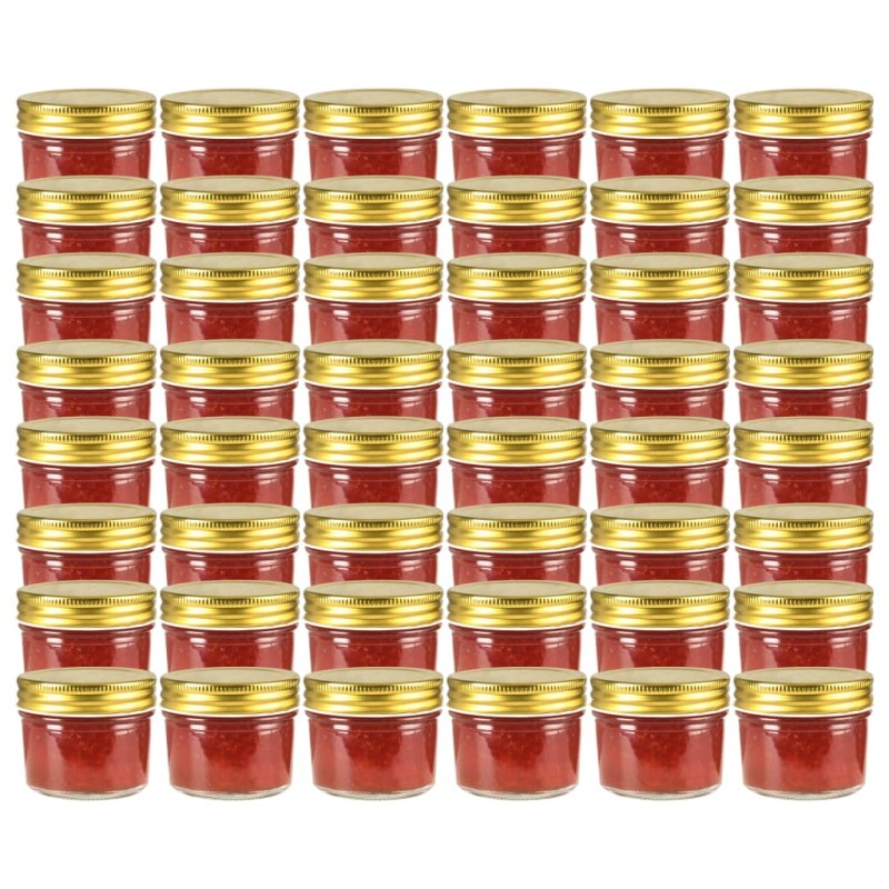 vidaXL Marmeladengläser mit goldenem Deckel 48 Stk. 110 ml vidaXL Marmeladengläser mit goldenem Deckel 48 Stk. 110 ml