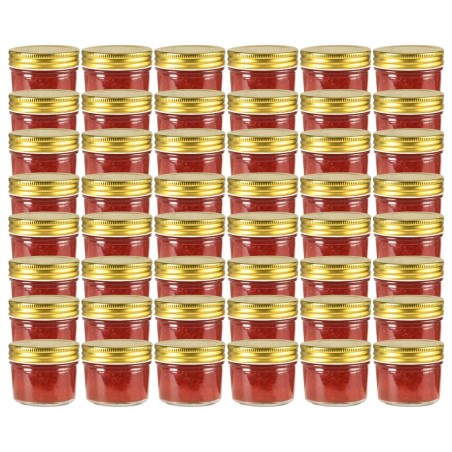 vidaXL Marmeladengläser mit goldenem Deckel 48 Stk. 110 ml