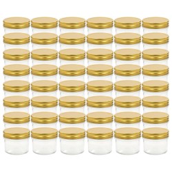 vidaXL Marmeladengläser mit goldenem Deckel 48 Stk. 110 ml
