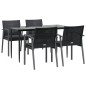 vidaXL 5-tlg. Garten-Essgruppe mit Kissen Poly Rattan und Stahl vidaXL 5-tlg. Garten-Essgruppe mit Kissen Poly Rattan und Stahl