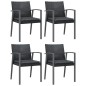 vidaXL 5-tlg. Garten-Essgruppe mit Kissen Poly Rattan und Stahl vidaXL 5-tlg. Garten-Essgruppe mit Kissen Poly Rattan und Stahl