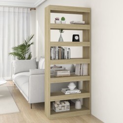 vidaXL Bücherregal/Raumteiler Sonoma-Eiche 80x30x198 cm Holzwerkstoff