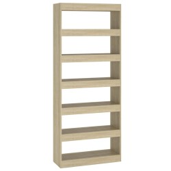vidaXL Bücherregal/Raumteiler Sonoma-Eiche 80x30x198 cm Holzwerkstoff