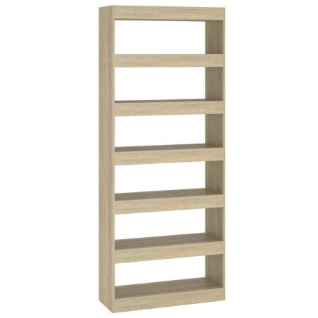 vidaXL Bücherregal/Raumteiler Sonoma-Eiche 80x30x198 cm Holzwerkstoff