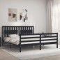 vidaXL Massivholzbett mit Kopfteil Schwarz vidaXL Massivholzbett mit Kopfteil Schwarz