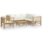 vidaXL 7-tlg. Garten-Lounge-Set mit Cremeweißen Kissen Bambus vidaXL 7-tlg. Garten-Lounge-Set mit Cremeweißen Kissen Bambus