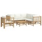 vidaXL 7-tlg. Garten-Lounge-Set mit Cremeweißen Kissen Bambus vidaXL 7-tlg. Garten-Lounge-Set mit Cremeweißen Kissen Bambus