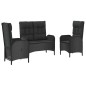 vidaXL 3-tlg. Garten-Essgruppe mit Kissen Schwarz Poly Rattan vidaXL 3-tlg. Garten-Essgruppe mit Kissen Schwarz Poly Rattan