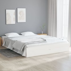 vidaXL Massivholzbett Weiß 120x190 cm