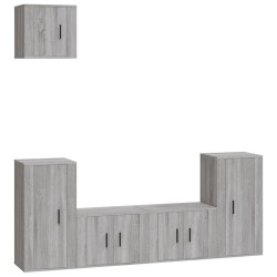 vidaXL 5-tlg. TV-Schrank-Set Grau Sonoma Holzwerkstoff