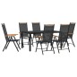 vidaXL 7-tlg. Garten-Essgruppe Schwarz Aluminium vidaXL 7-tlg. Garten-Essgruppe Schwarz Aluminium