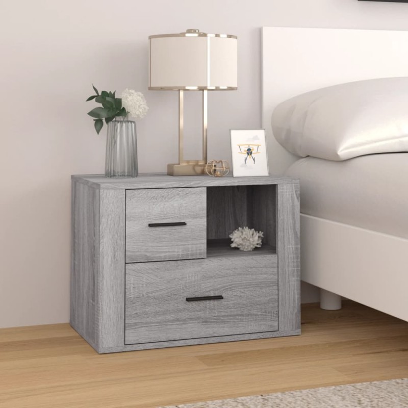 vidaXL Nachttisch Grau Sonoma 60x36x45 cm Holzwerkstoff vidaXL Nachttisch Grau Sonoma 60x36x45 cm Holzwerkstoff